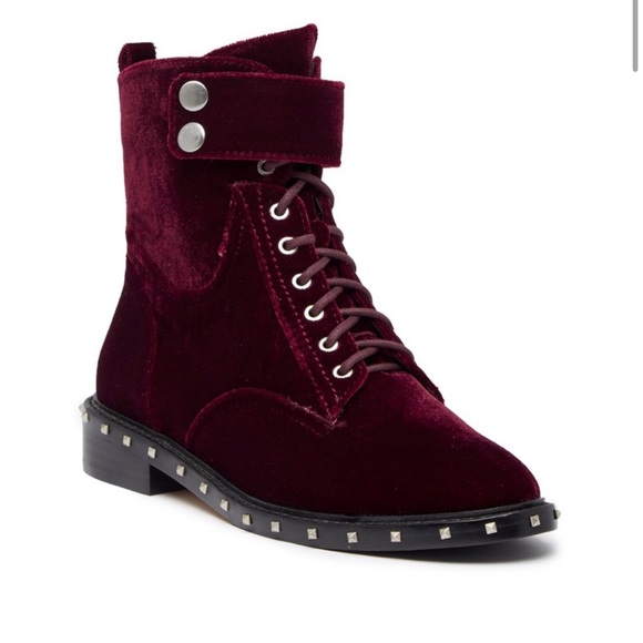 NEW! No box. Vince Camuto Talorini Velvet Studded Heel Combat Boot. Size 5 - Picture 5 of 5